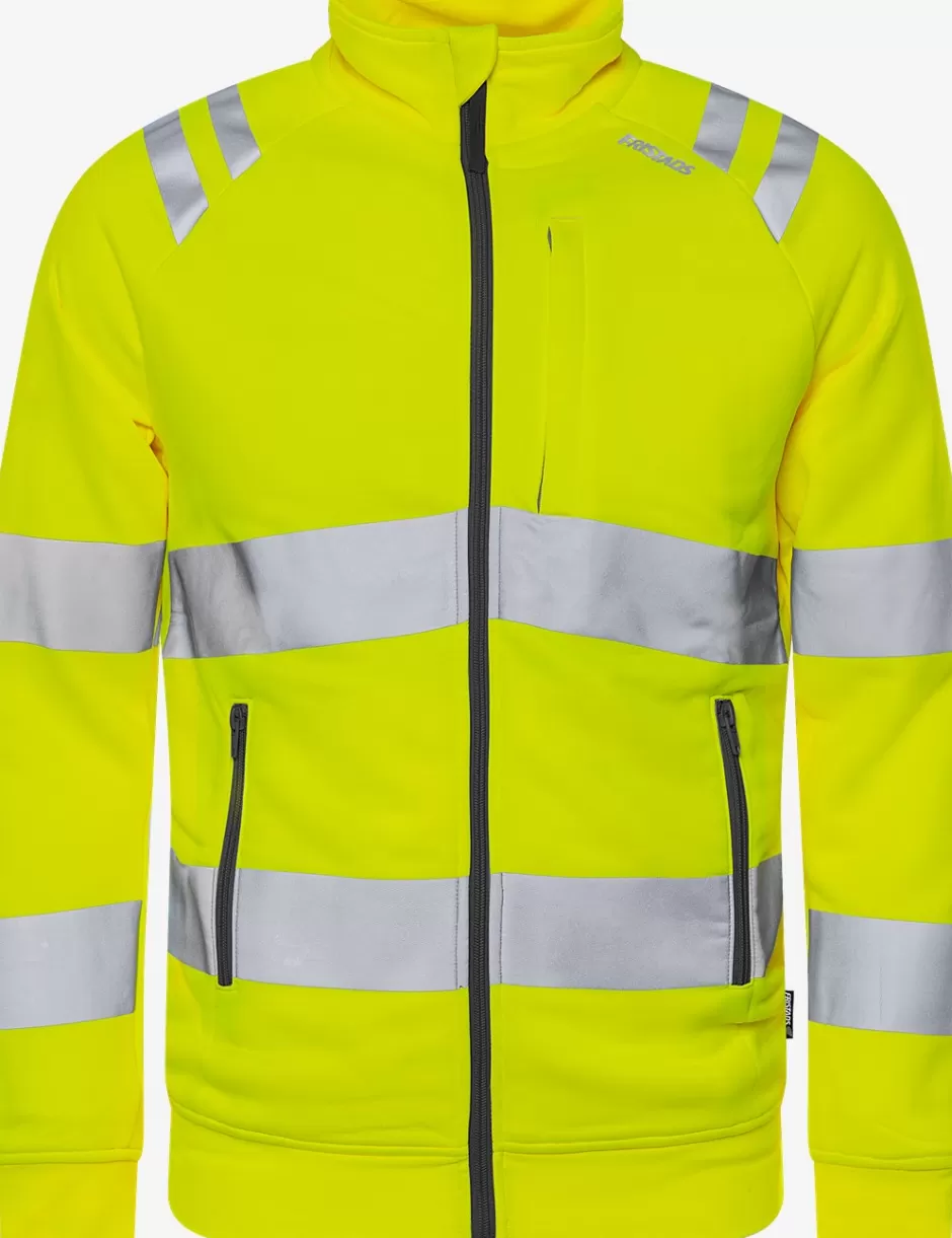 Clearance Fristads High Vis Sweatjakke Klasse 3 7863 GPSW Hi-Vis gul - 130