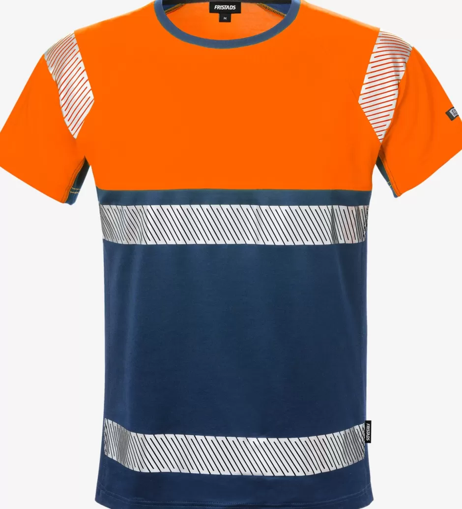 Clearance Fristads High Vis T-shirt Kl.1 7518 THV Hi-Vis Orange/Marine - 271