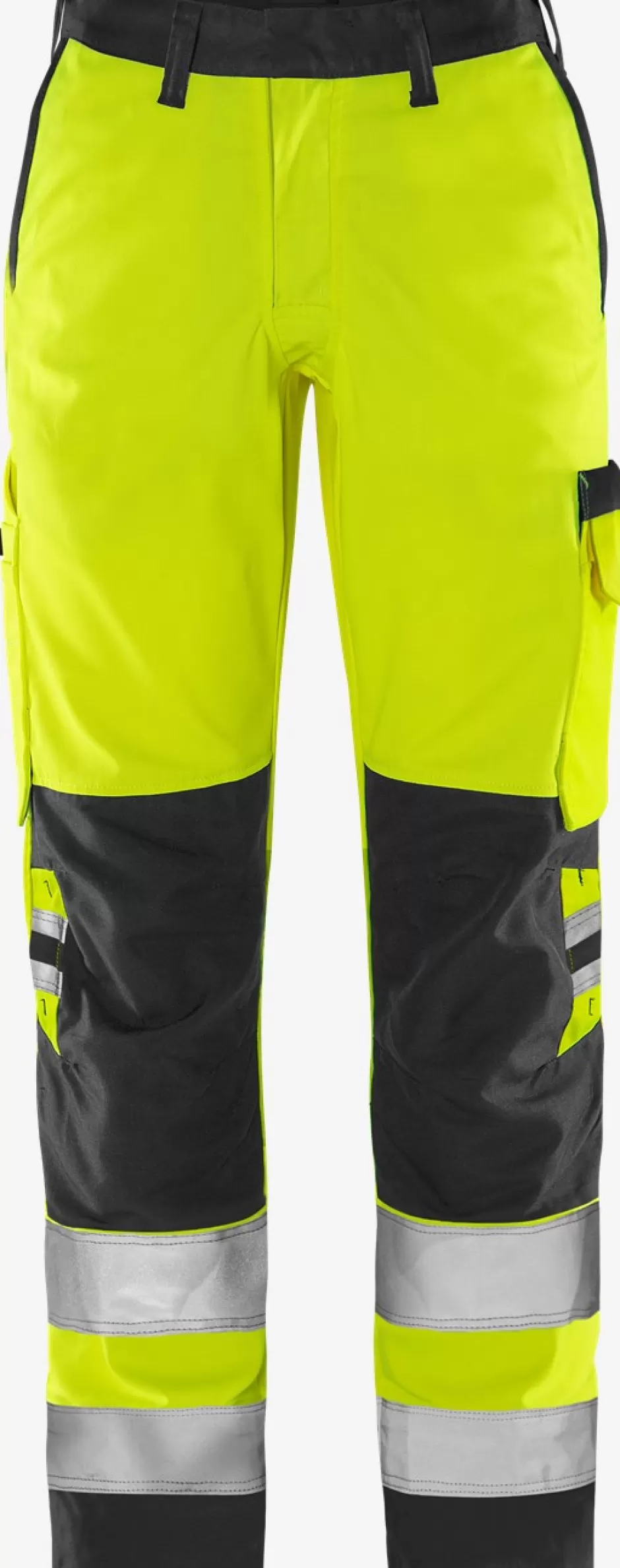 Store Fristads HiVis Green Bukser Dame Kl.2 2642 GPLU Hi-Vis Gul/Sort - 196