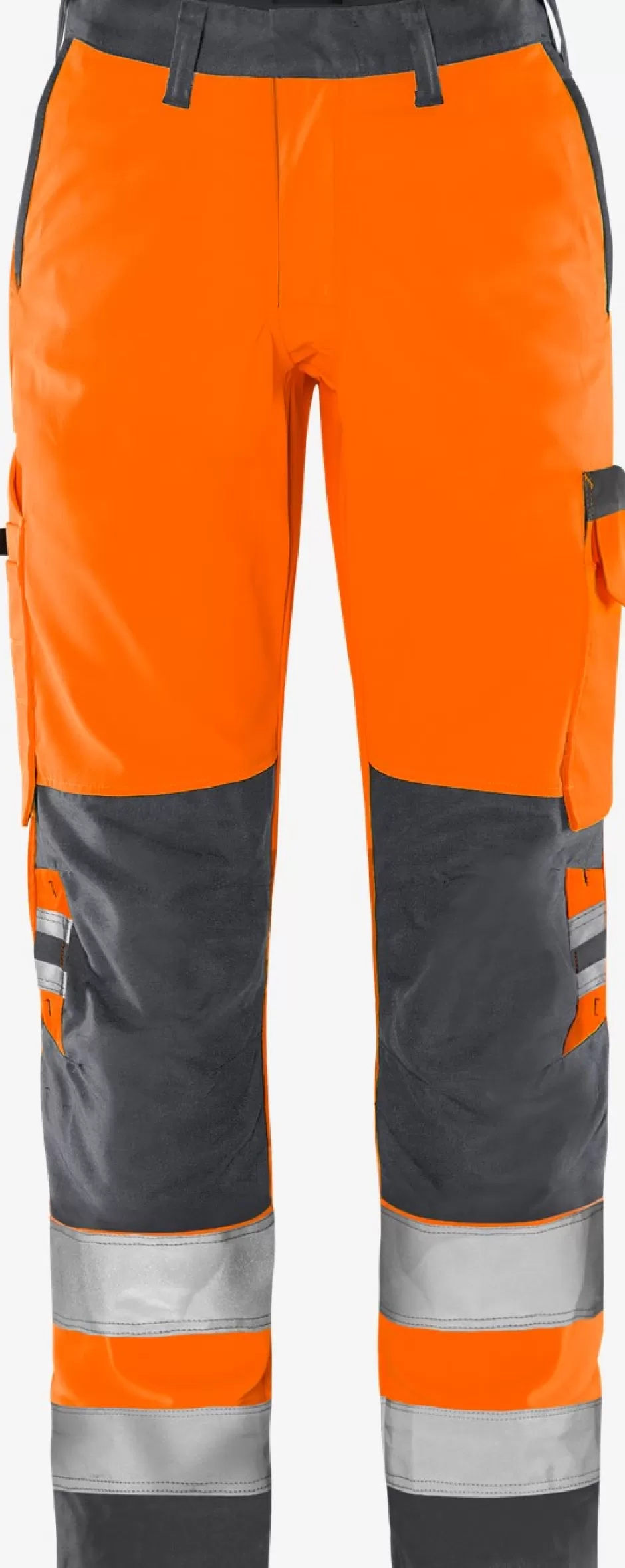 Hot Fristads HiVis Green Bukser Dame Kl.2 2642 GPLU HiVis Orange/Grå - 286