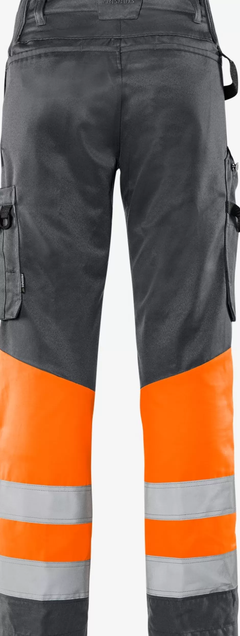 Sale Fristads HiVis Green Bukser Kl.1. 2649 GPLU HiVis Orange/Grå - 286