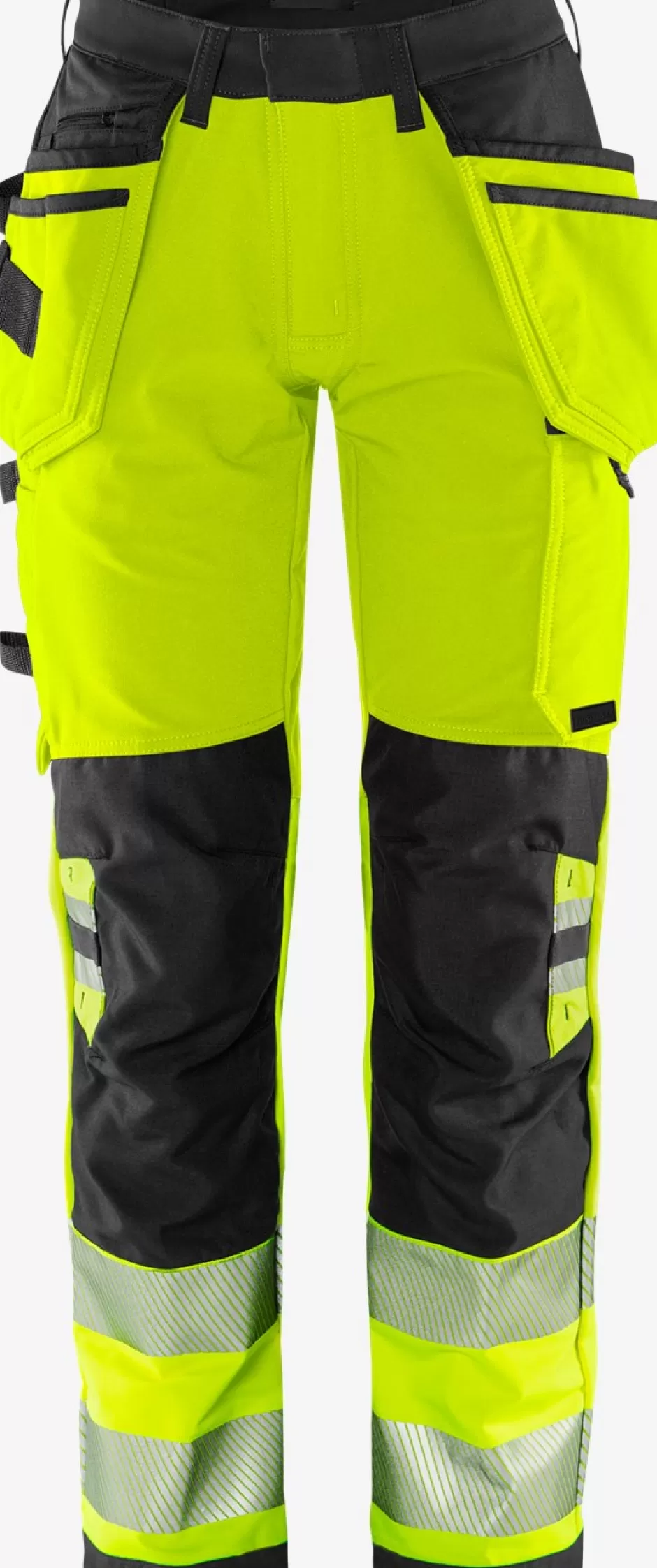 Outlet Fristads HiVis Green Håndværker Stretchbuks Dame Klasse 2 2664 GSTP Hi-Vis Gul/Sort - 196