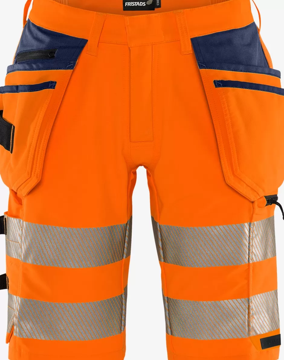 Best Sale Fristads HiVis Green Håndværker Stretchshorts Klasse 2 2646 GSTP Hi-Vis Orange/Marine - 271