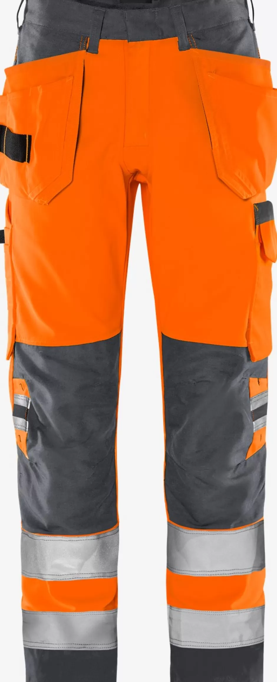 Hot Fristads HiVis Green Håndværkerbuks Kl.2 2641 GPLU HiVis Orange/Grå - 286