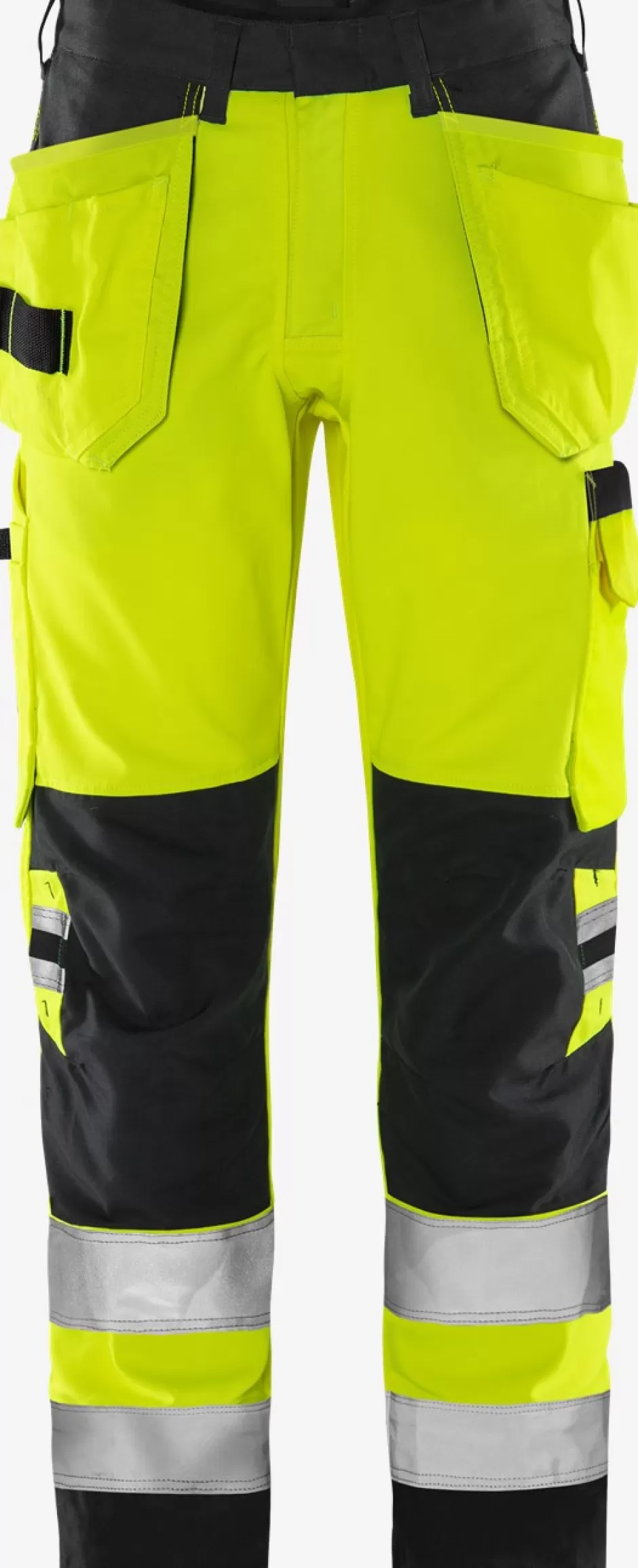 Sale Fristads HiVis Green Håndværkerbuks Kl.2 2641 GPLU Hi-Vis Gul/Sort - 196