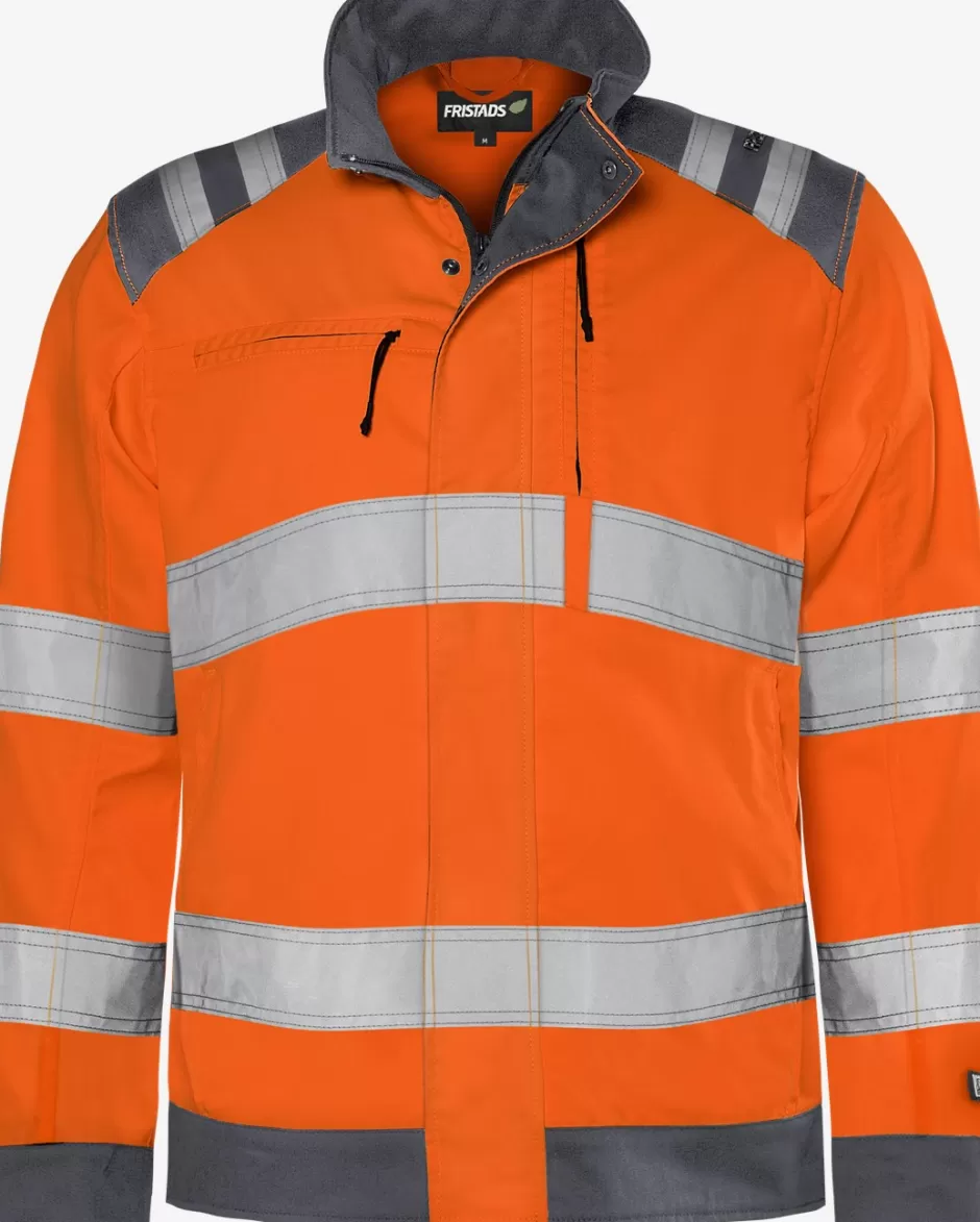 New Fristads HiVis Green Jakke Kl.3 4067 GPLU HiVis Orange/Grå - 286