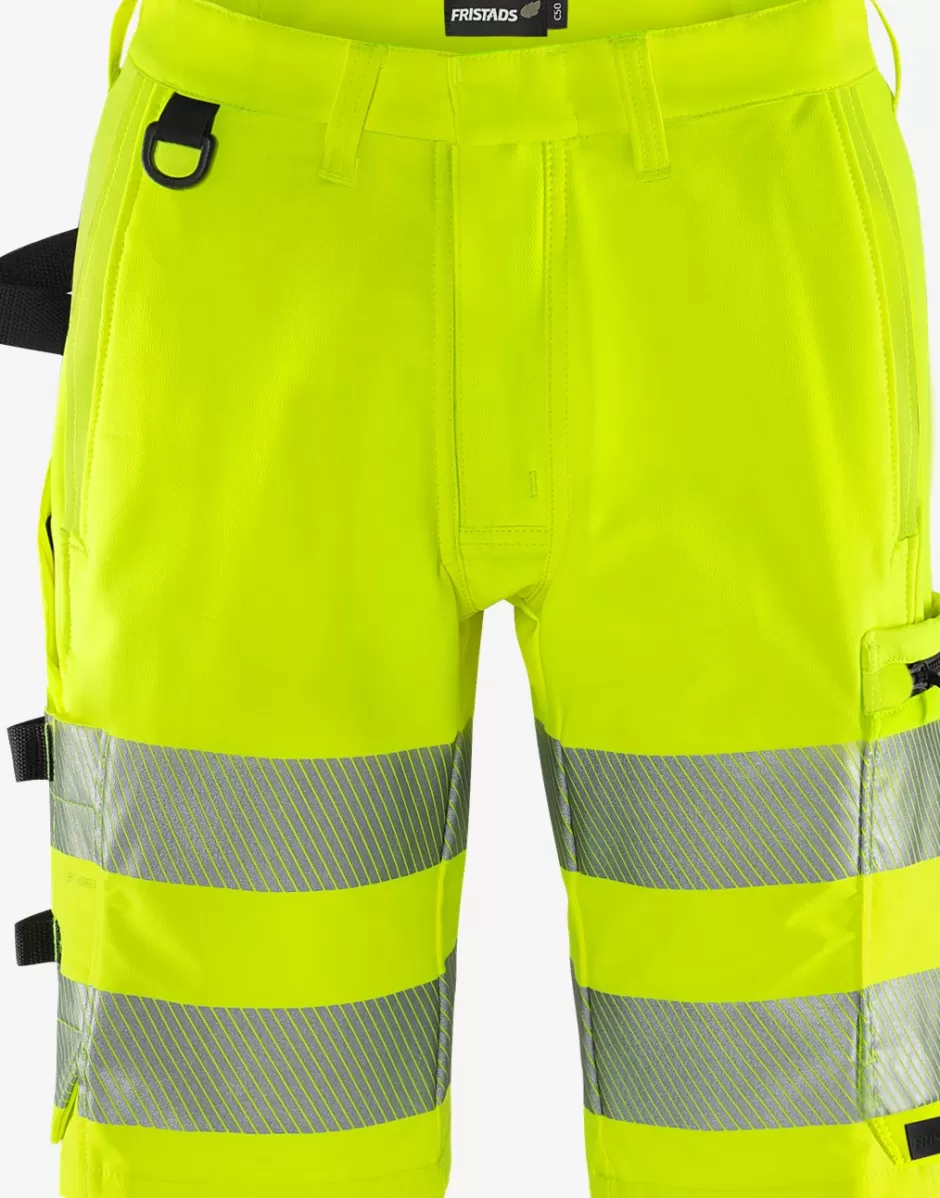 Clearance Fristads HiVis Green Stretchshorts Klasse 2 2648 GSTP Hi-Vis gul - 130