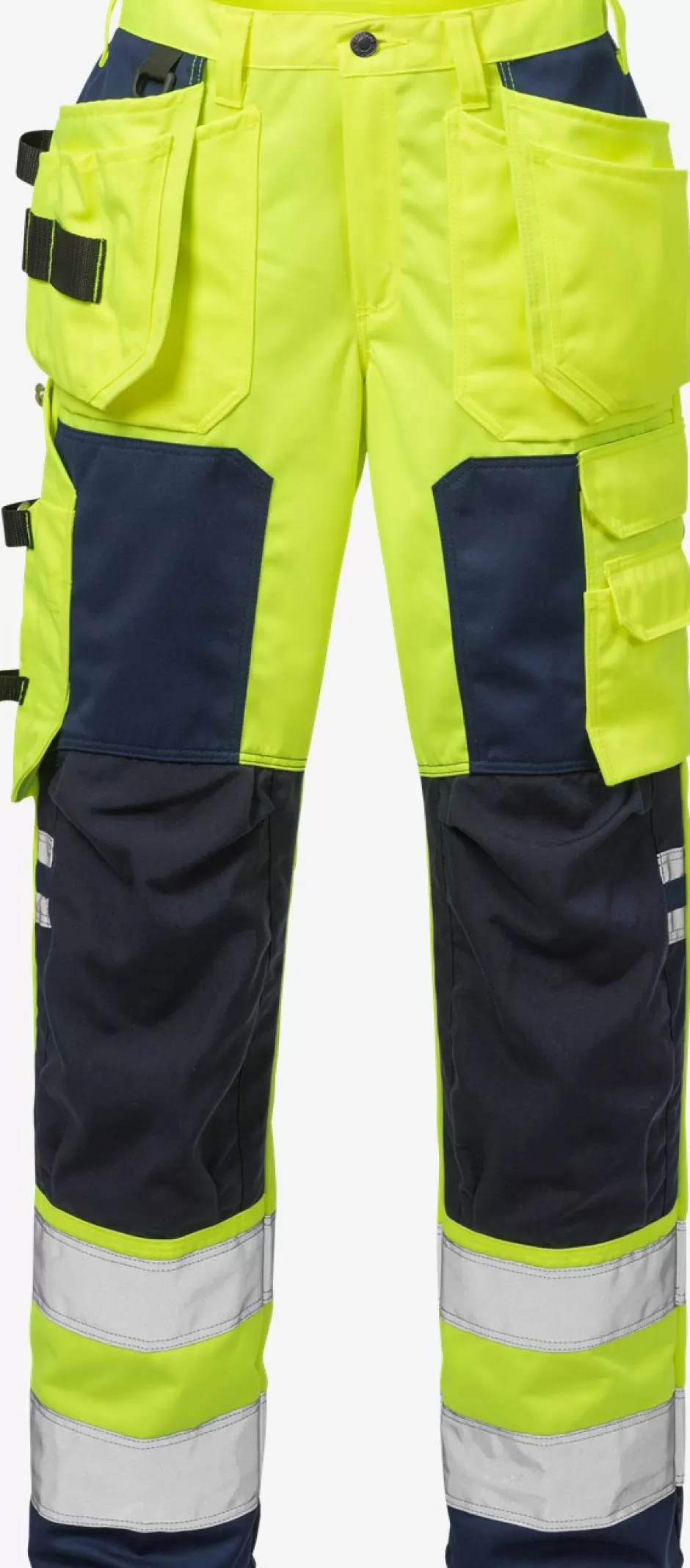 Hot Fristads HiVis Håndværkerbukser Dame Kl.2 2125 Hi-Vis gul/Marine - 171