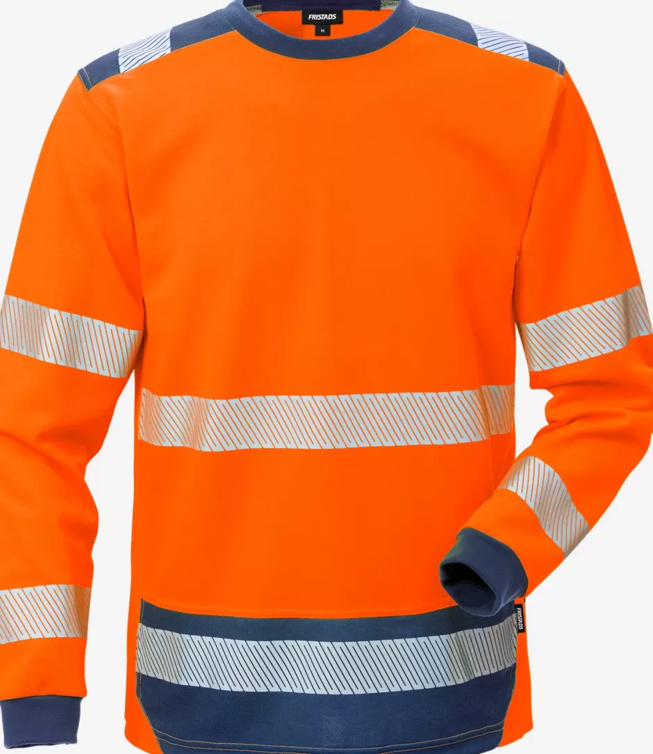 Store Fristads Hi-Vis Langærmet T-shirt Kl 3 7724 THV Hi-Vis Orange/Marine - 271