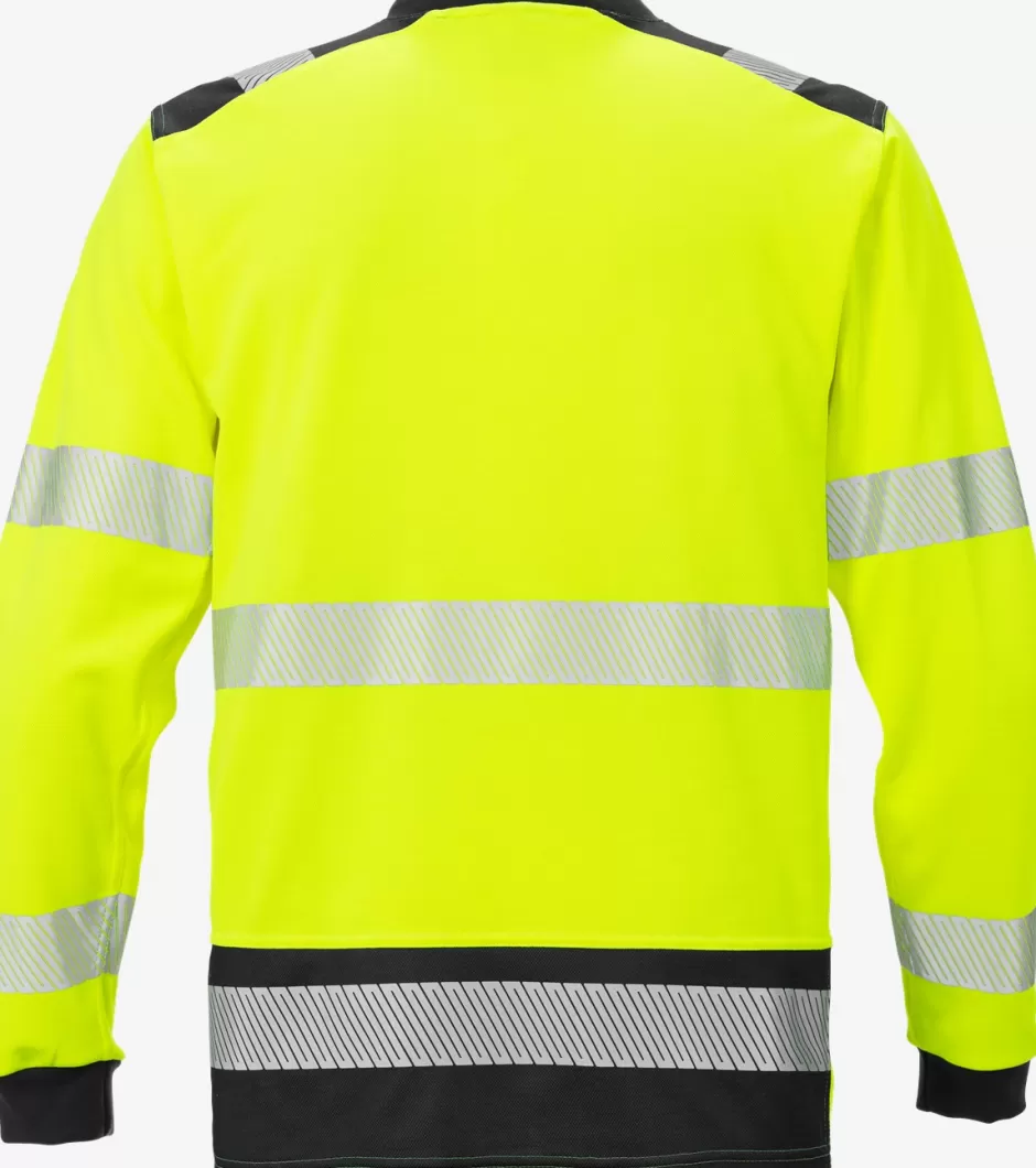 Online Fristads Hi-Vis Langærmet T-shirt Kl 3 7724 THV Hi-Vis Gul/Sort - 196