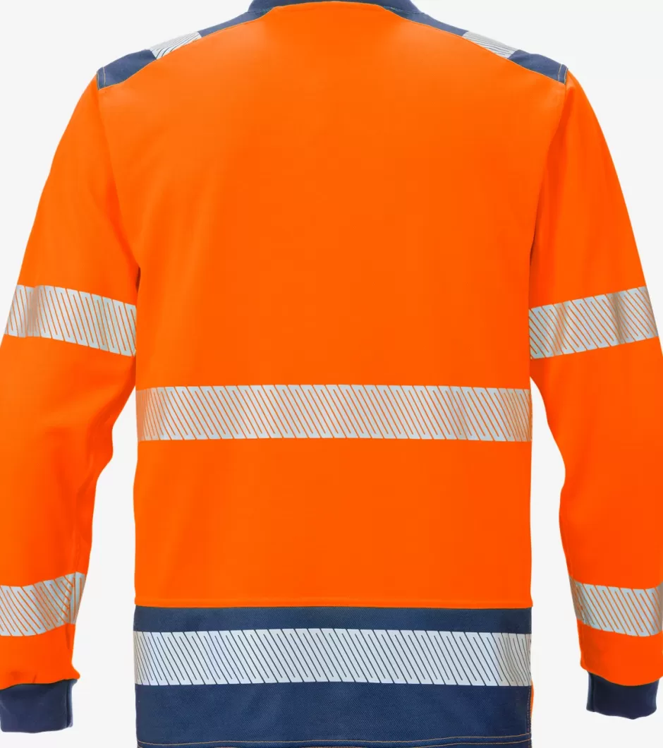 Store Fristads Hi-Vis Langærmet T-shirt Kl 3 7724 THV Hi-Vis Orange/Marine - 271