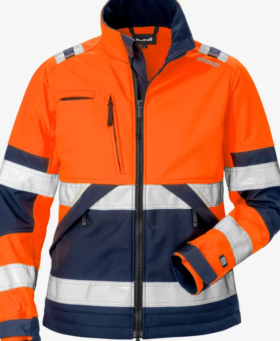 Clearance Fristads HiVis Softshelljakke Dame Kl.2 4183 Hi-Vis Orange/Marine - 271