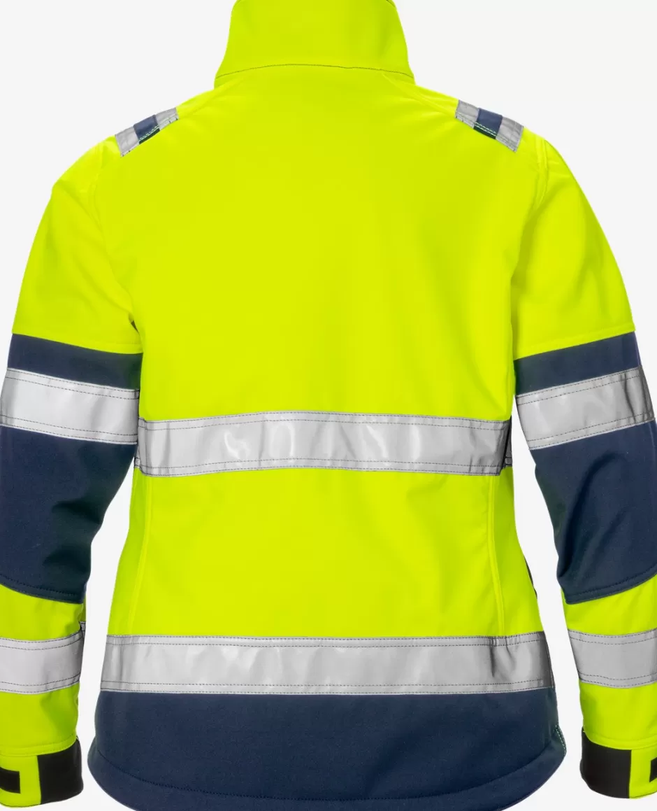 New Fristads HiVis Softshelljakke Dame Kl.2 4183 Hi-Vis gul/Marine - 171