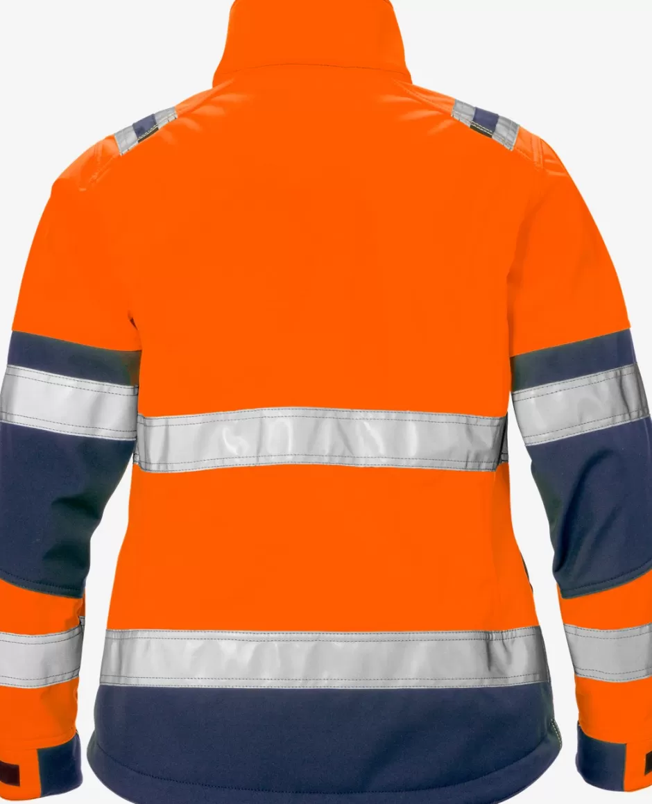 Clearance Fristads HiVis Softshelljakke Dame Kl.2 4183 Hi-Vis Orange/Marine - 271