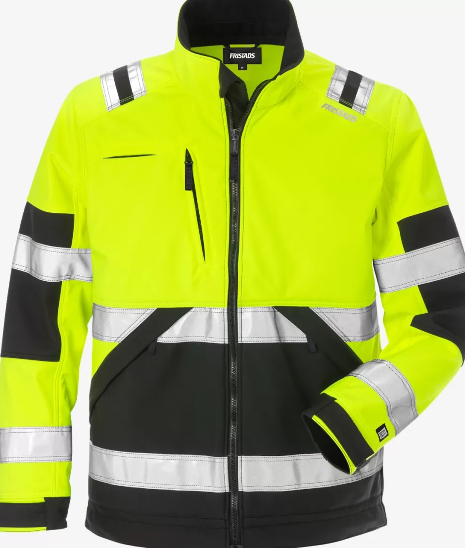 Sale Fristads HiVis Softshelljakke Kl.2 4083 Hi-Vis Gul/Sort - 196