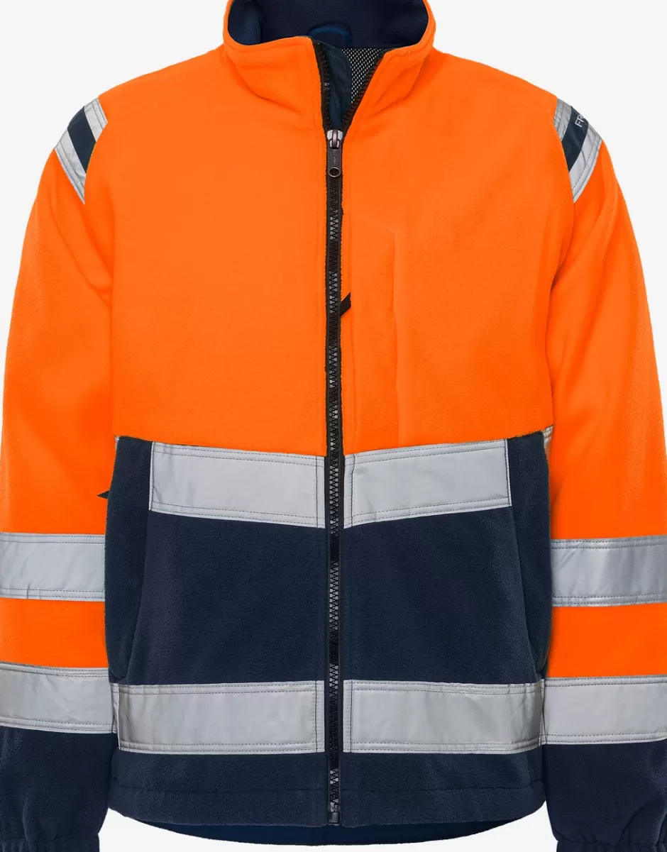 Hot Fristads HiVis Vindtæt Fleecejakke Kl.3 4041 Hi-Vis Orange/Marine - 271