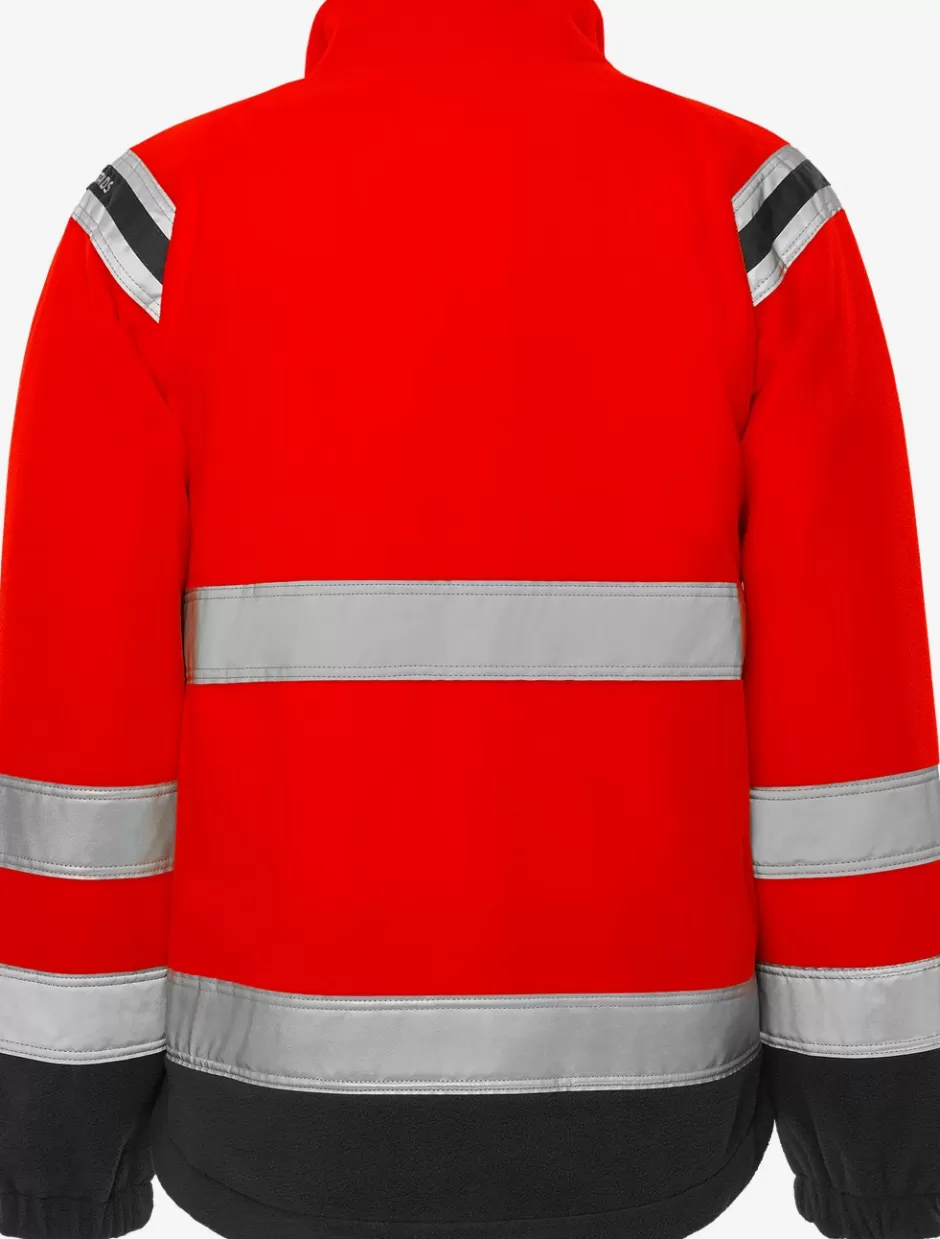 Sale Fristads HiVis Vindtæt Fleecejakke Kl.3 4041 Rød/sort - 396