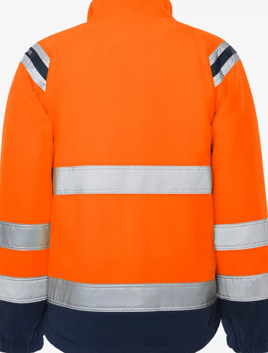 Hot Fristads HiVis Vindtæt Fleecejakke Kl.3 4041 Hi-Vis Orange/Marine - 271