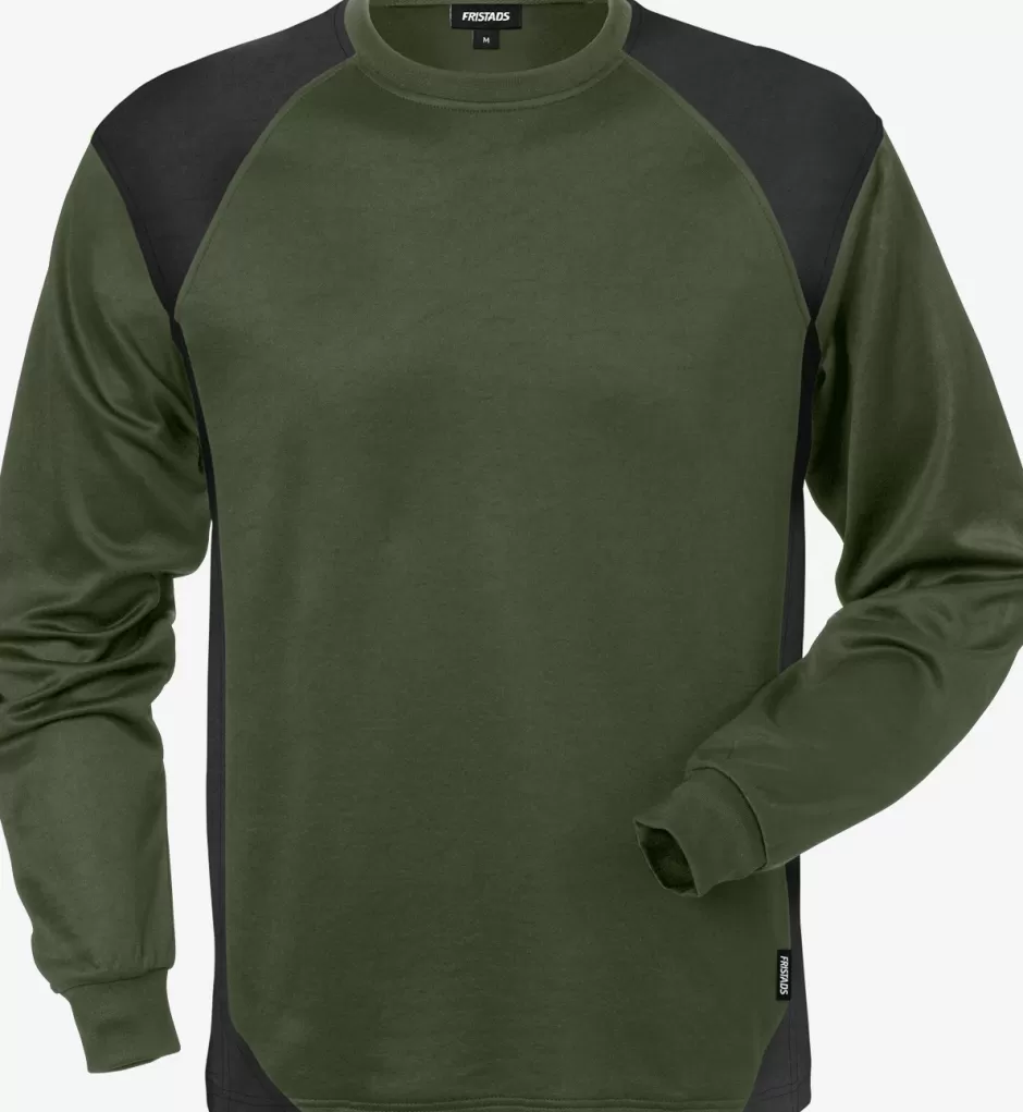 Cheap Fristads Langærmet T-shirt 7071 THV Armygrøn/Sort - 796