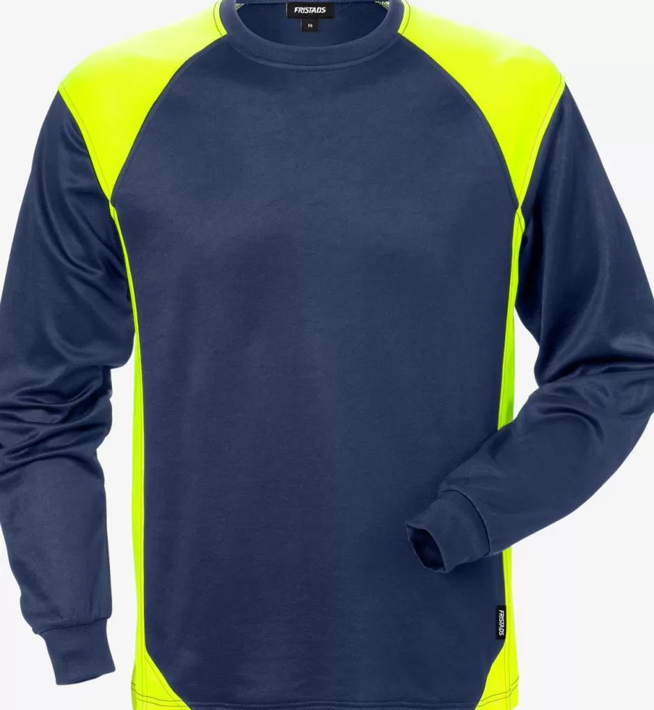 Best Fristads Langærmet T-shirt 7071 THV Marine/Hi-Vis gul - 556