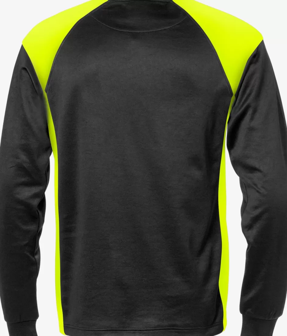 Store Fristads Langærmet T-shirt 7071 THV Sort/Hi-Vis gul - 982