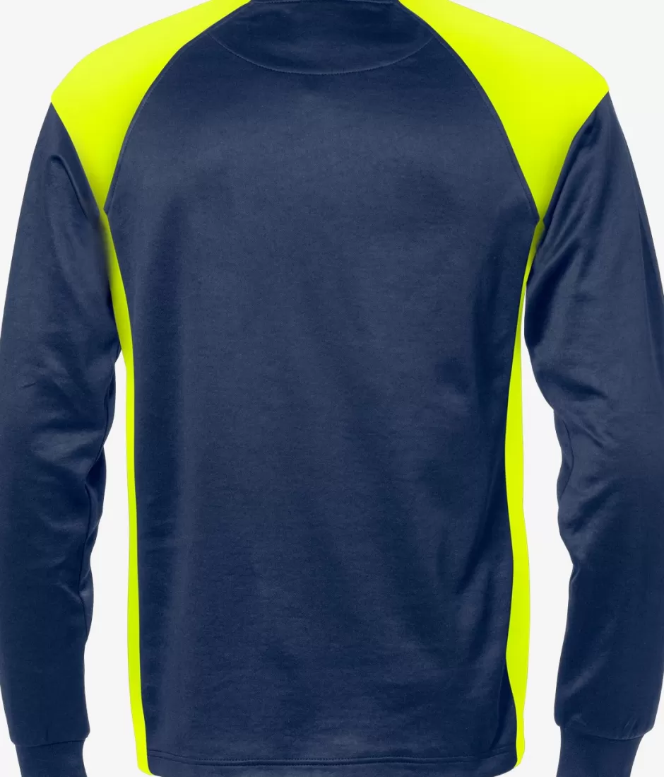 Best Fristads Langærmet T-shirt 7071 THV Marine/Hi-Vis gul - 556