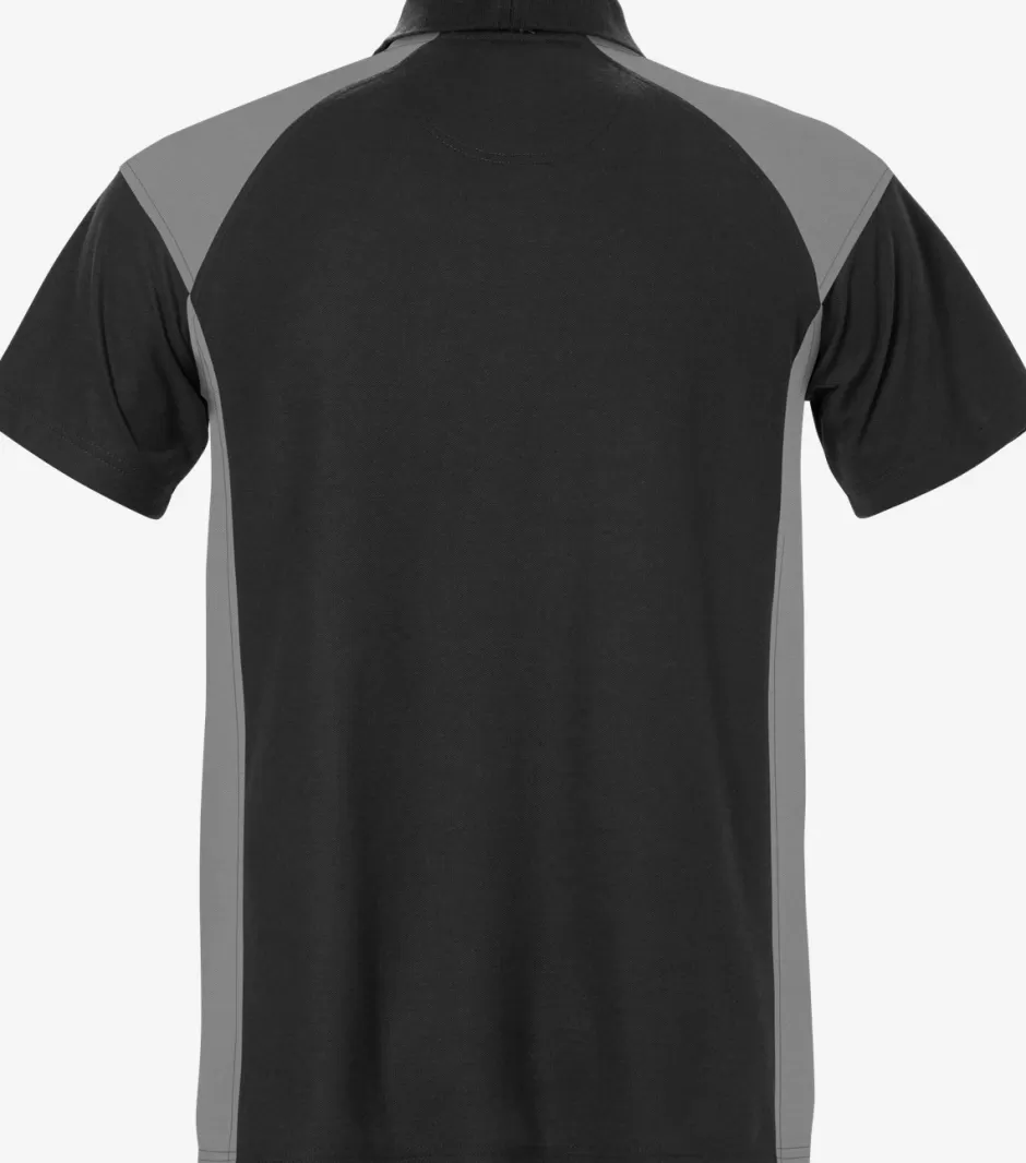 Outlet Fristads Poloshirt, Image Sort/grå - 996