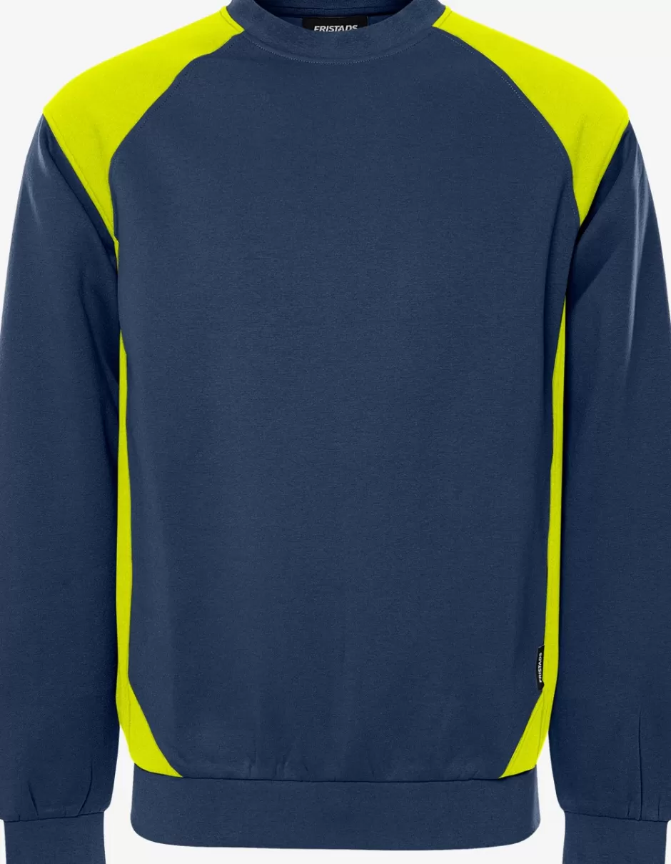 Cheap Fristads Sweatshirt 7148 GSM Marine/Hi-Vis gul - 556