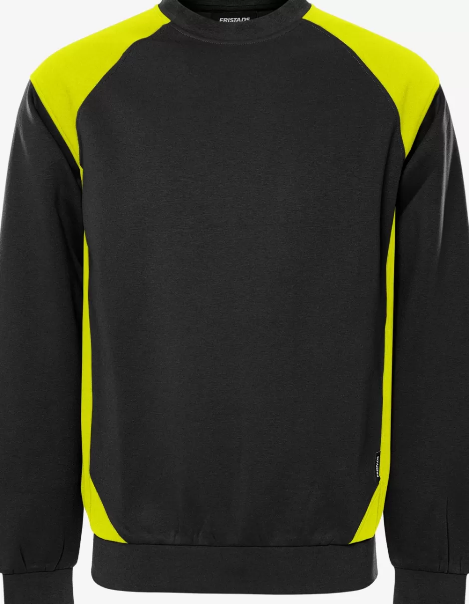 Best Sale Fristads Sweatshirt 7148 GSM Sort/Hi-Vis gul - 982