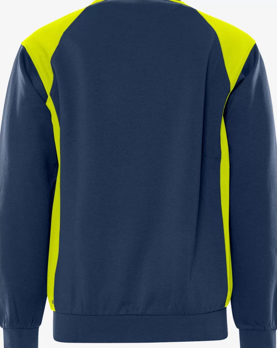 Cheap Fristads Sweatshirt 7148 GSM Marine/Hi-Vis gul - 556