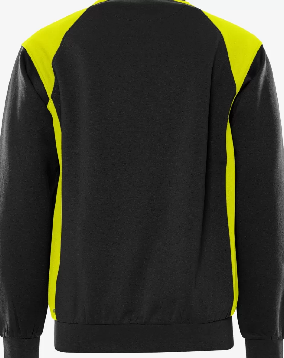 Best Sale Fristads Sweatshirt 7148 GSM Sort/Hi-Vis gul - 982