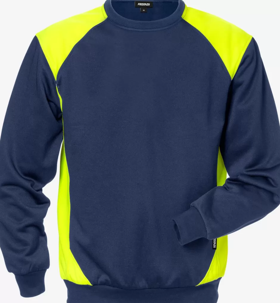 Online Fristads Sweatshirt 7148 SHV Marine/Hi-Vis gul - 556