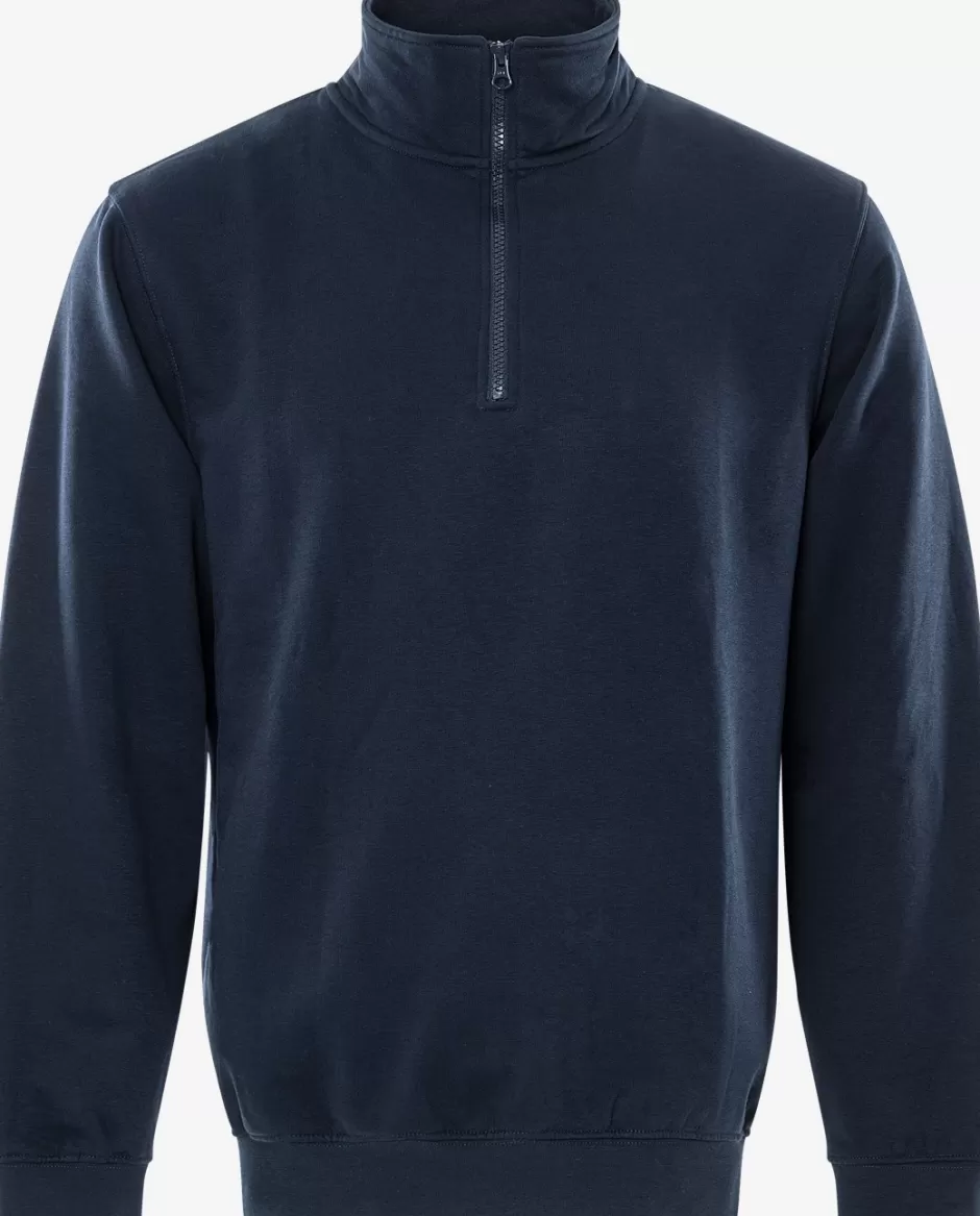 Sale Fristads Sweatshirt Med Kort Lynlås Mørk Marine - 544