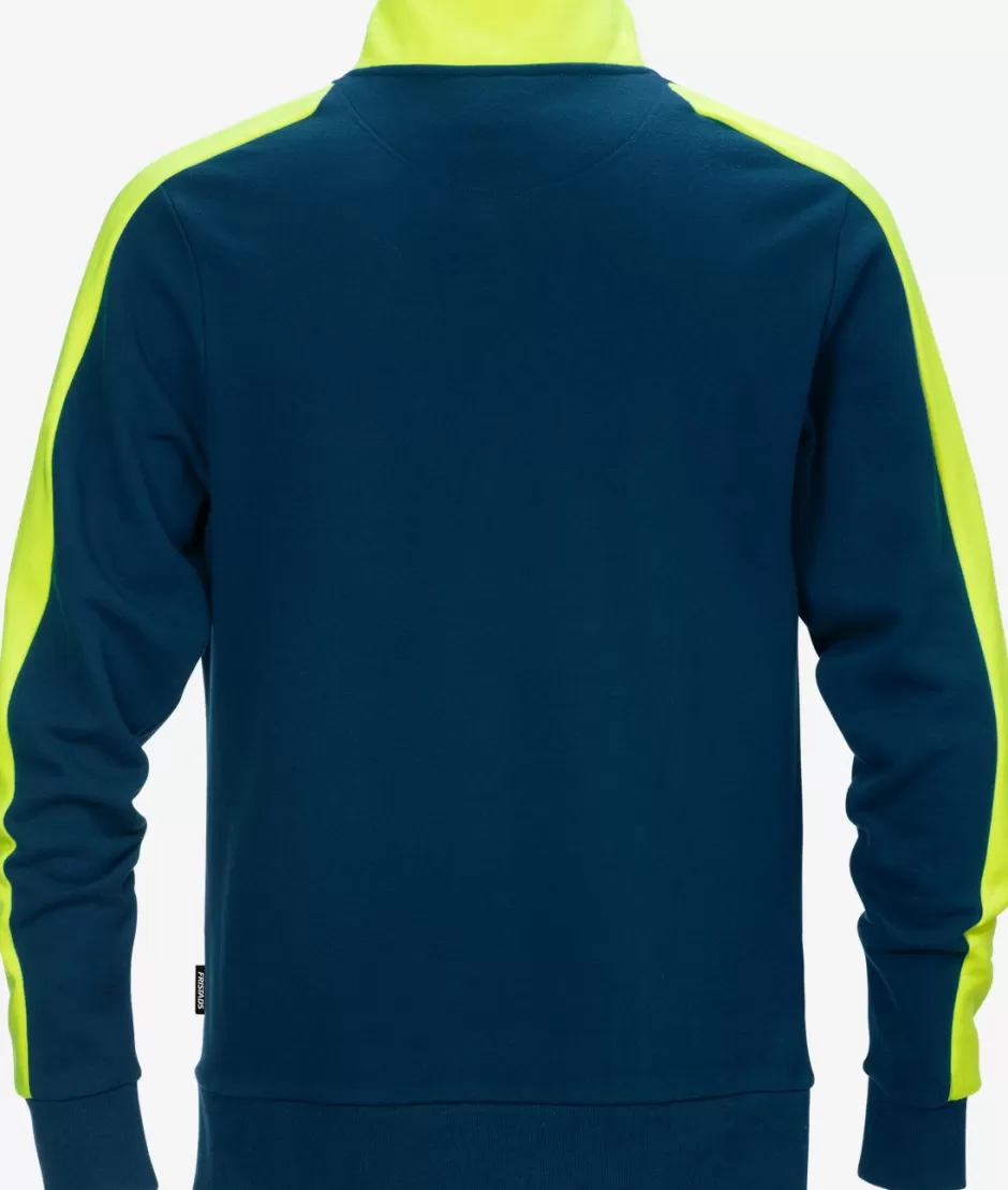 Discount Fristads Sweatshirt Med Kort Lynlås 7449 Marine - 540