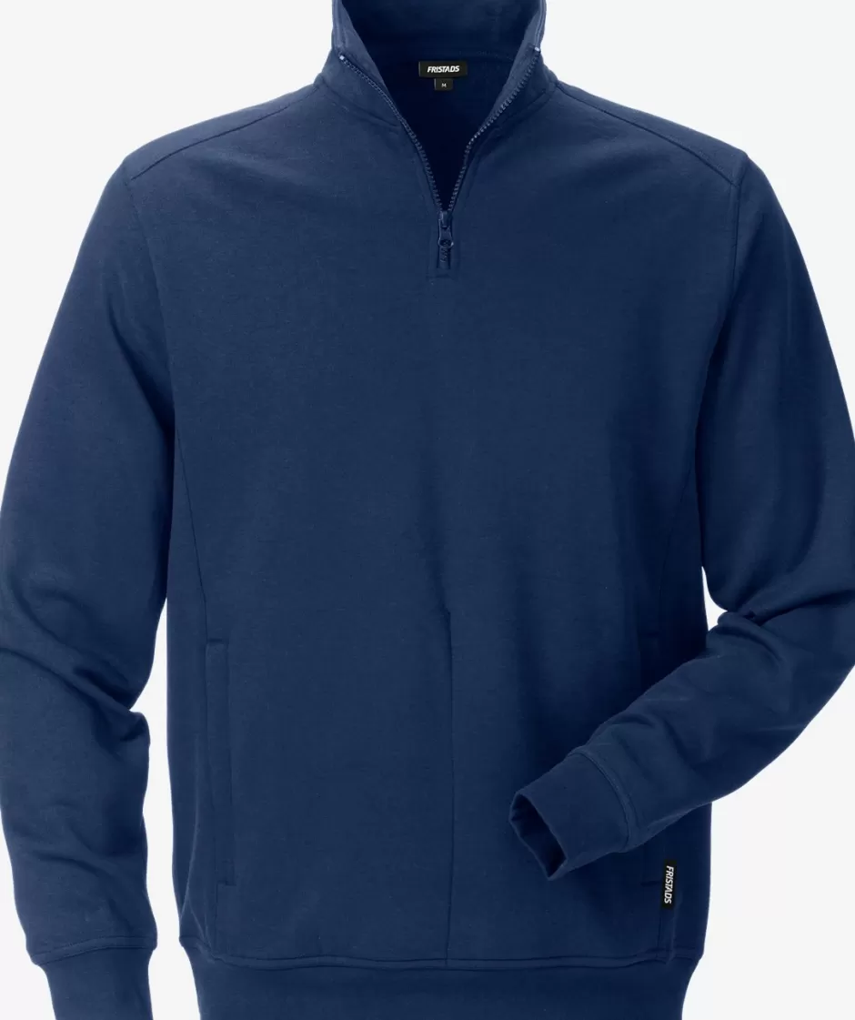 Outlet Fristads Sweatshirt Med Kort Lynlås 7607 Marine - 540