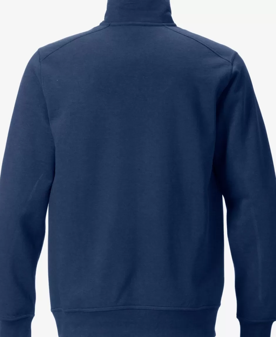 Outlet Fristads Sweatshirt Med Kort Lynlås 7607 Marine - 540