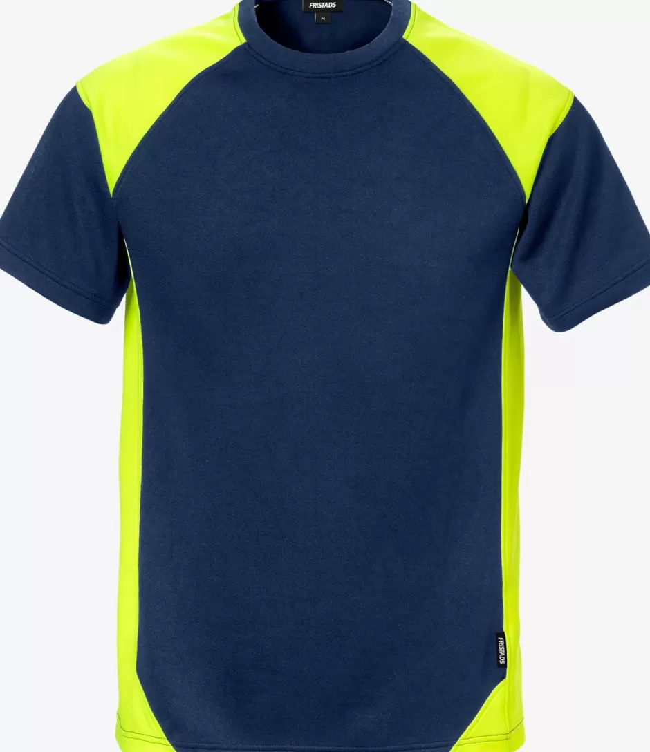 Discount Fristads T-shirt, Image 7046 Marine/Hi-Vis gul - 556