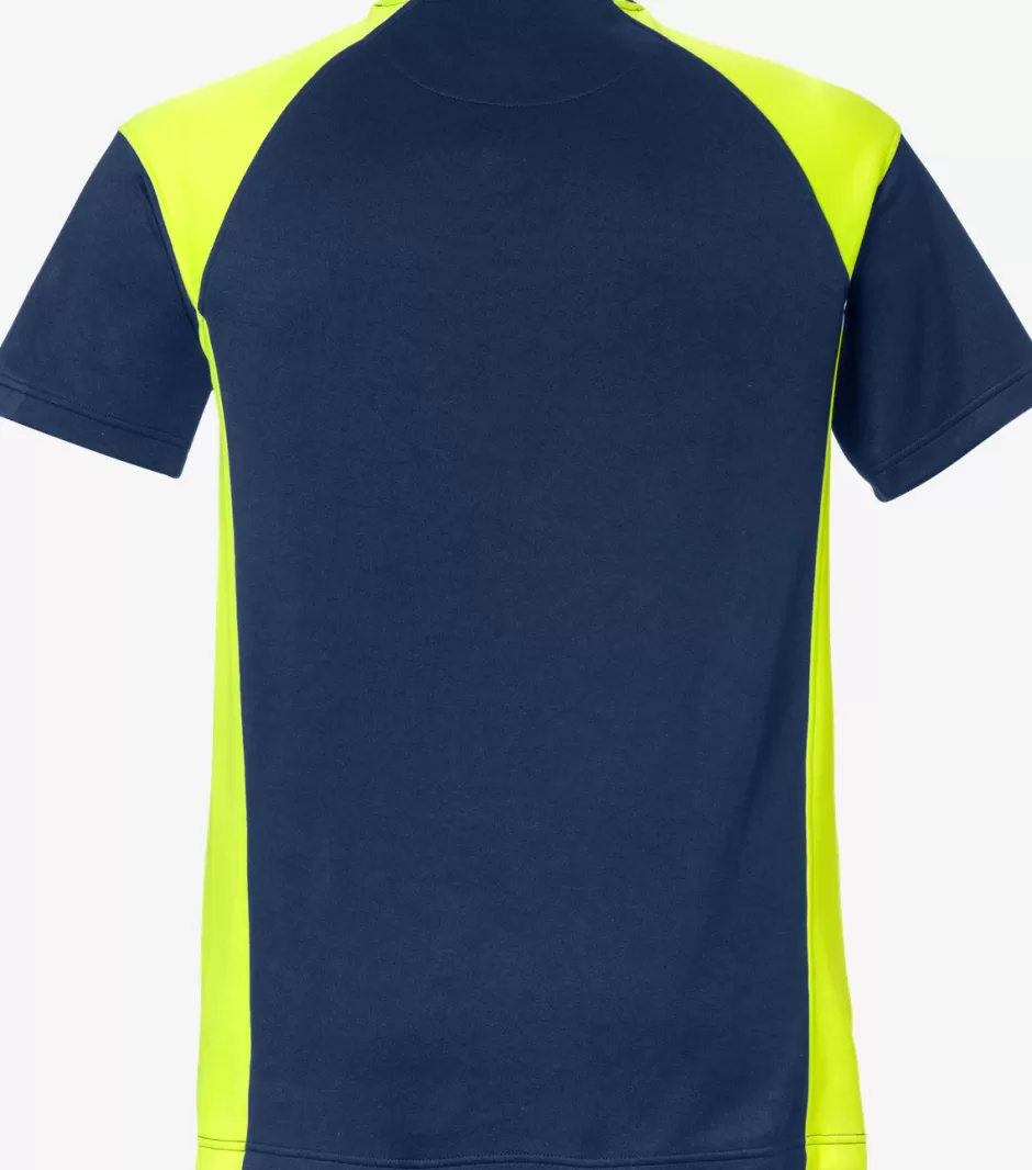 Discount Fristads T-shirt, Image 7046 Marine/Hi-Vis gul - 556